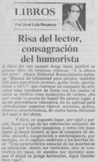Risa del lector, consagración del humorista