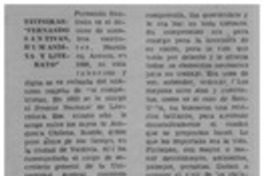 Tzitsikas: "Fernando Santiván, humanista y literato"