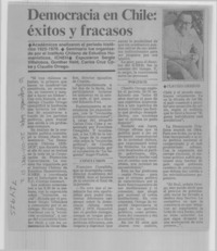 Democracia en Chile, éxitos y fracasos.