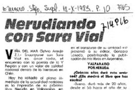 Nerudiando con Sara Vial : [entrevista]