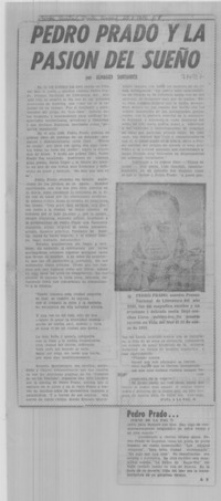 Pedro Prado y la pasión del sueño