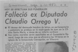 Falleció ex diputado Claudio Orrego V.
