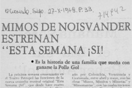 Mimos de Noisvander estrenan "Esta semana ¡si!.