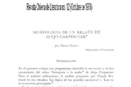 Morfología de un relato de Alejo Carpentier