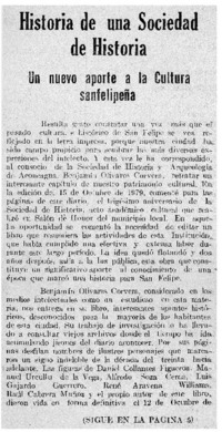 Historia de una sociedad de historia