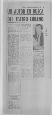 Un autor en busca del teatro chileno.