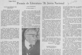 Premio de Literatura 78: juicio nacional