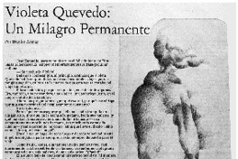 Violeta Quevedo: un milagro permanente