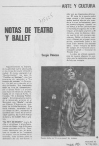 Notas de teatro y ballet
