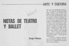 Notas de teatro y ballet