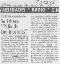 Se estrena "Patio de los tribunales".