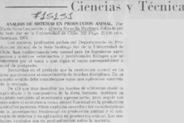 Análisis de sistemas en producción animal.