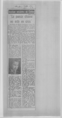 La poesía chilena no está en crisis": [entrevista]