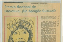 Premio Nacional de Literatura, ¿un apagón cultural?