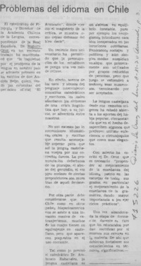 Problemas del idioma en Chile.