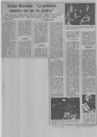 Enrique Noisvander, "la pantomima comunica más que las palabras"