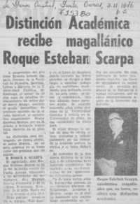 Distinción académica recibe magallánico Roque Esteban Scarpa.