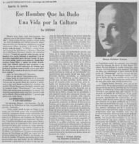 Ese hombre que ha dado una vida por la cultura