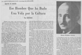 Ese hombre que ha dado una vida por la cultura