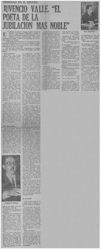 Juvencio Valle "el poeta de la jubilación mas noble"