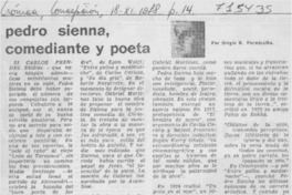 Pedro Sienna, comediante y poeta