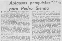 Aplausos penquistas para Pedro Sienna
