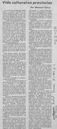 Vida cultural en provincias