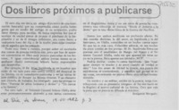 Dos libros próximos a publicarse