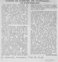 "Sueños de muertes, de náufragos...
