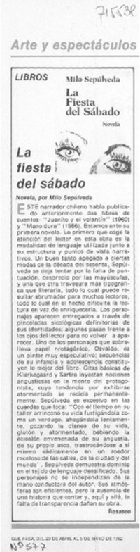 La fiesta del sábado