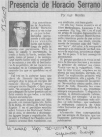 Presencia de Horacio Serrano