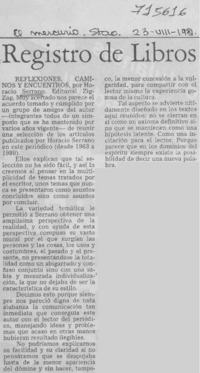 Reflexiones, caminos y encuentros.