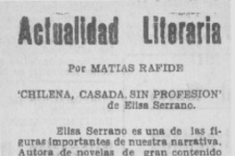 Chilena, casada, sin profesión"