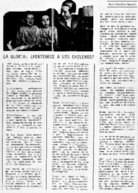 La gloria: ¿pertenece a los chilenos?