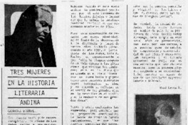 Tres mujeres en la historia literaria andina