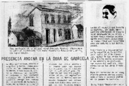 Presencia andina en la obra de Gabriela Mistral