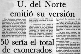 U. de Norte emitió su versión.