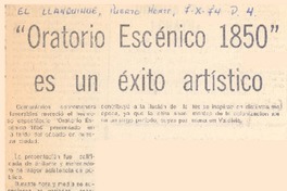 Oratorio escénico 1850" es un éxito artístico.