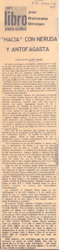 Hacia" con Neruda y Antofagasta