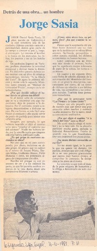 Jorge Sasia: [entrevista]