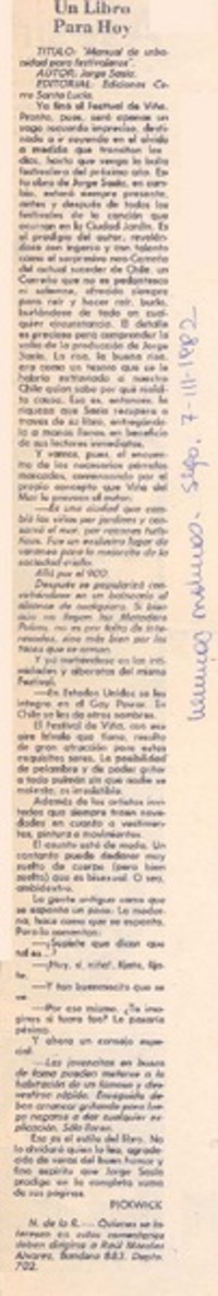 Manual de urbanidad para festivaleros"