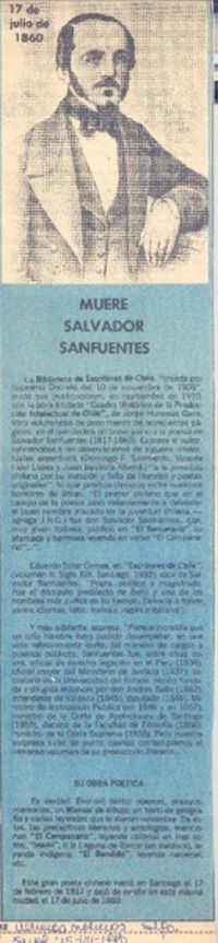 Muere Salvador Sanfuentes.