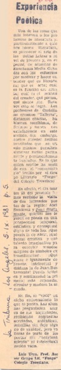 Experiencia poética