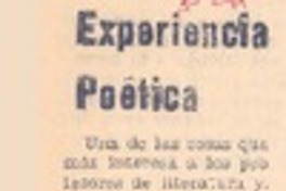 Experiencia poética