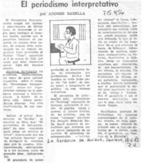 El periodismo interpretativo