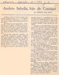 Andrés Sabella, hijo de Copiapó