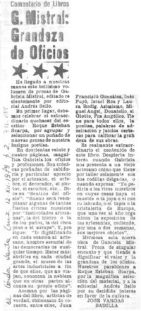 G. Mistral: grandeza de oficios