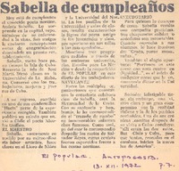 Sabella de cumpleaños.