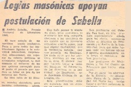 Logias masónicas apoyan postulación de Sabella.