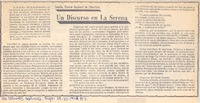 Un discurso en La Serena